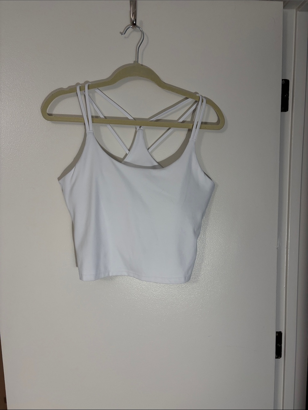 Fabletics White Strappy Crop Tank